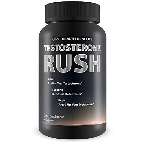 Testosterone Rush All Natural Testosterone Booster -Increase Energy and Muscle Mass 60 Caplets