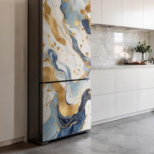 Decoración para cocina moderna con vinilo autoadhesivo de patrón abstracto para neveras 4