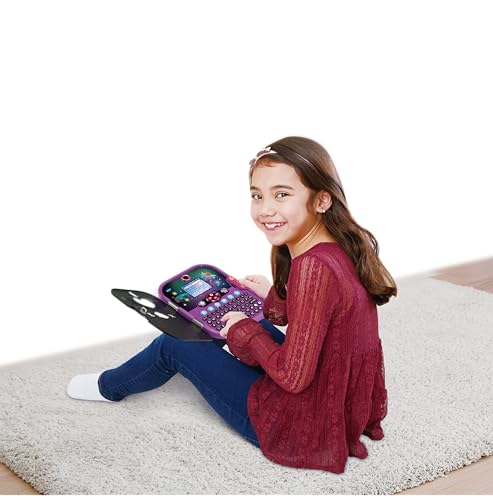 VTech KidiSecrets Selfie Music 2.0 Black Version, interaktives geheimes Tagebuch für Kinder mit Dual-Kamera und MP3, elektronisches Tagebuch mit Tastatur, italienische Sprache, Batterien im