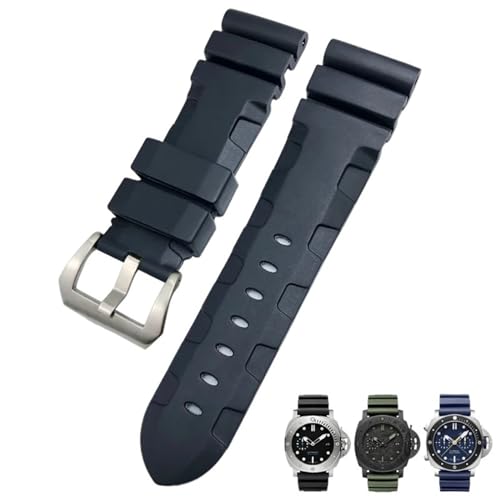 Bracelet de montre en silicone rouge 24mm anti transpiration PAM