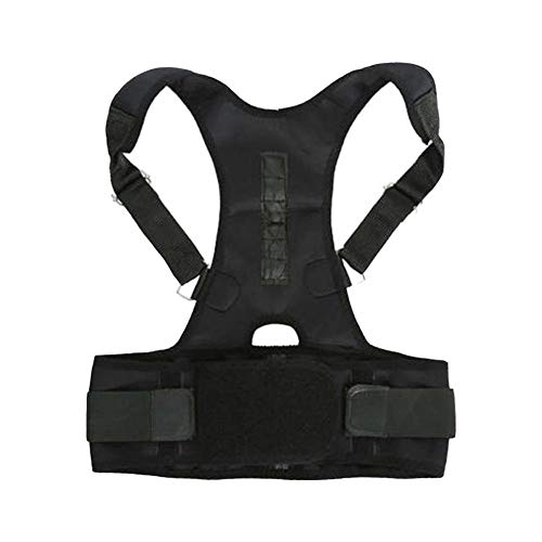 TAOZUYING AjustávelMagnéticoCorretor de posturaEspartilhoCostasBraceCintoSuporte lombarCorretor reto paraHomemMulherS-XXL (Cor: Preto, tamanho: S) Casamento