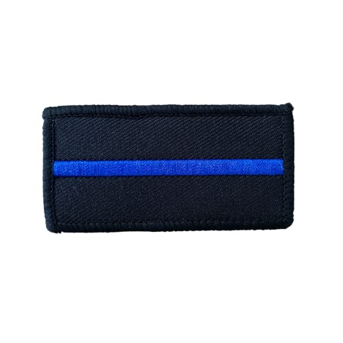 POLIZEIMEMESSHOP Thin Blue Line Textilpatch mit Klett - Polizei - Blaue Linie - Police - Solidarität