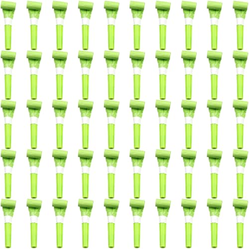 ywmigl 50 Pcs Green Party Blowers for Kids Funny Blower Noise Makers Blowouts Horns Whistles Perfect for Birthday Parties New Years Sporting Events Party Supplies (Green)