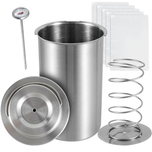 Ham Maker Meat Press with Thermometer, 304 Stainless Steel Multifunctional Meat Press Cooker with 5 Food Zipper Bags for Meats Pork Beef Lamb Poultry