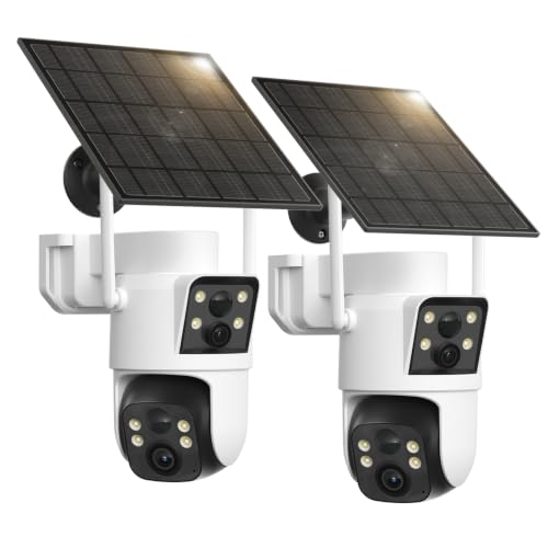 Image of LIWAN Dual Lens Security Cameras Wireless Outdoor, 2.4GHz WiFi Solar Camera