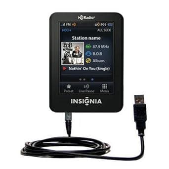 Straight USB Cable for Charging and Sync Compatible with Insignia NS-HD02 HD Radio with TipExchange Technology