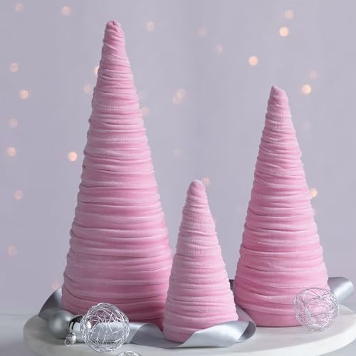 Image of Pink Velvet Trees Set of 3, Valentine's, Teen Girls Room, Coquette Room Decor, Aesthetic Mantel Accent, Cozy Gifts for, Tabletop Glam (Pink)