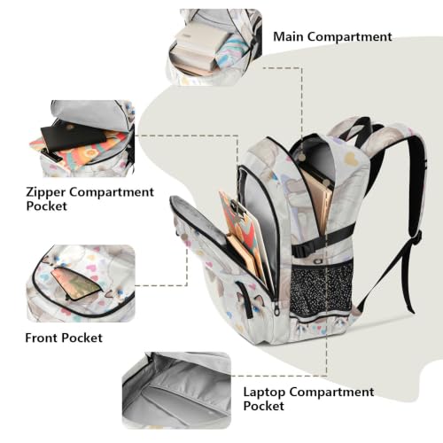 Mochila para laptop de 17.5 pulgadas escolar juvenil con diseño de gato 5