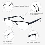 3 Pack Bifocal Reading Glasses for Men Metal Half Frame Bi-focal Readers Clear Top Far/Near Dual-use Eyeglasses