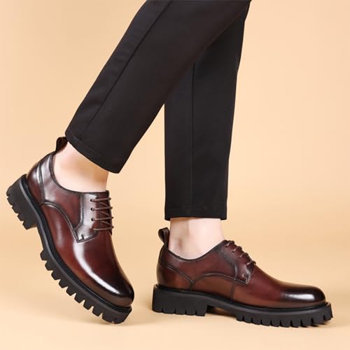 Platform Oxford Shoes for Men Leather Formal Business Oxford Shoes Breathable Comfortable Casual Shoes3