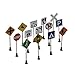 14 Pieces Mini Traffic Sign Models Road Signs Toy Models Children Play Set Handmade Toys for Boys Girls for Scene Layout
