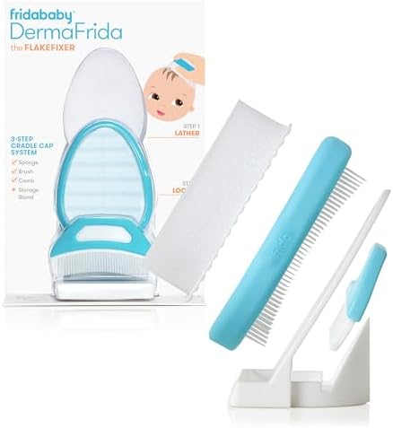 Frida Baby The 3-Step Cradle Cap System, DermaFrida FlakeFixer, White-Blue