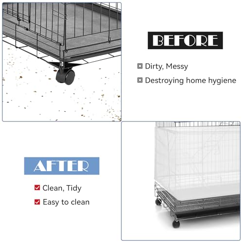 Trinkrittey Bird Cage Seed Catcher with Drawstring, Adjustable Birdcage Cover Bird Cage Net Cover Skirt Nylon Mesh Elastic Band Mesh Cage Cover White Bird Cage Net Cover for Parakeet Parrot Cages - Thumbnail 4
