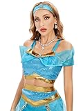 Funna Costume for Women Princess Dress Up Outfit Party Supplies Blue, X-Small/2 - Image 4