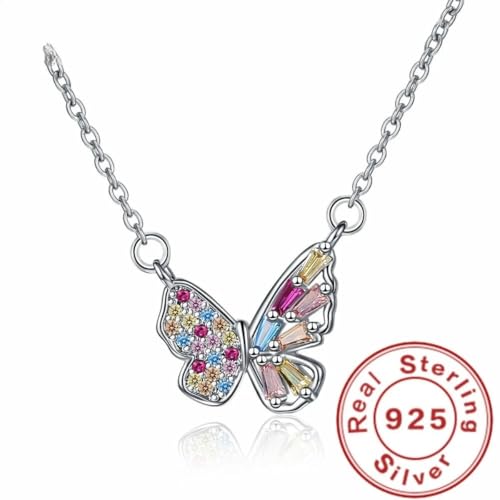 Bijoux femmes collier papillon argent zircon pendentif luxe mode 2025 - 3