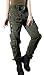 Chouyatou Women's Casual Camouflage Multi Pockets Cargo Pants (Large, Army)