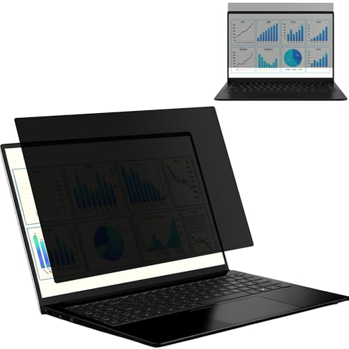 ROVIKE Filtro dello schermo del computer, 15.6 pollici 16:9 filtro privacy laptop, proporzioni, rimovibile, antiriflesso protezione degli occhi, proteggere lo schermo