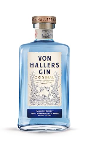 VON HALLERS GIN Original I London Dry Gin I Handgepflückte Botanicals aus dem botanischen Garten in Göttingen I Erfrischender Gin mit Zitrusnote und Kalamus I 44% Vol. I 0,5 l