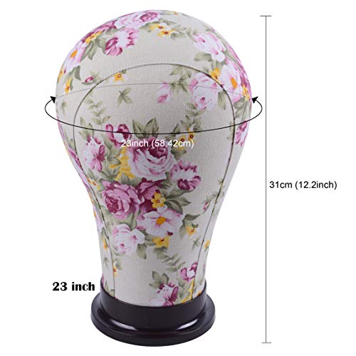 Tête de mannequin en toile rose 58,4 cm avec liège haute densité - 7