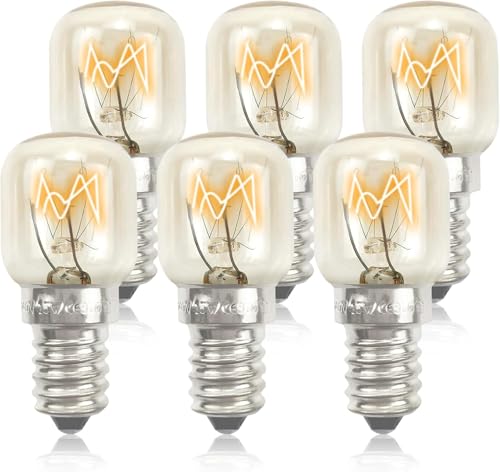 6 Pack Salt Lamp Bulb Oven Bulb 15W E14 Small Screw Bulb Light Wax Burner Bulbs Fridge Bulbs