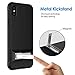 JETech Case for iPhone Xs and iPhone X, Protective Cover with Metal Kickstand, Shock-Absorption and Carbon Fiber Design Black
