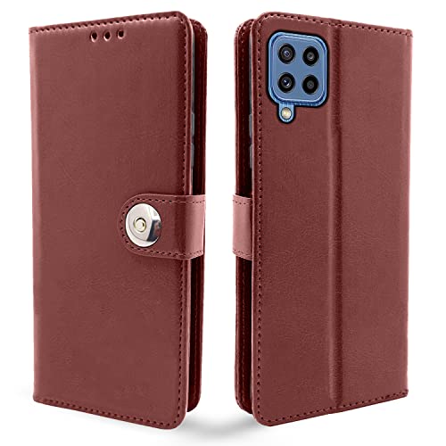 Pikkme Samsung Galaxy M32 4G / M32 Prime / F22 4G Flip Cover Leather Finish | Inside TPU with Card Pockets | Wallet Stand and Shock Proof | Complete Protection Flip Case (Button Brown)- Best and cheap mobile covers in India Pikkme Samsung Galaxy M32 4G / M32 Prime / F22 4G Flip Cover Leather Finish | Inside TPU with Card Pockets | Wallet Stand and Shock Proof | Complete Protection Flip Case (Button Brown)- Best and cheap mobile covers in India