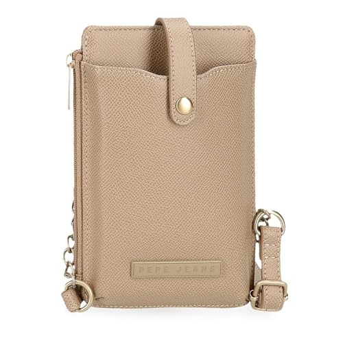 Pepe Jeans Elia Bandolera Portamóvil Beige 9,5x16,5 cms Piel sintética by Joumma Bags