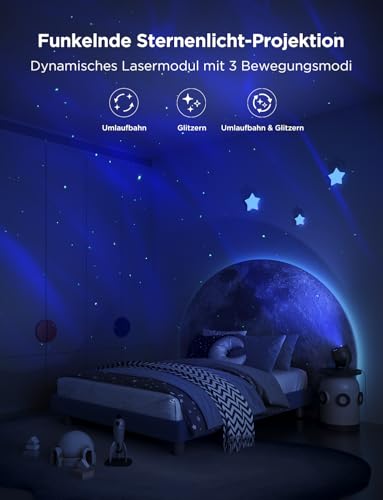 Govee Projektor LED gwiaździstego nieba, lampa RGBW Aurora z 52 scenami, timer, 18 białych szumów, kompatybilna z Alexa Matter, projektor gwiazd Smart Galaxy, do pokoju dziecięcego, sypialni