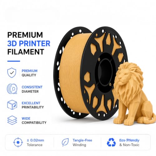Image of FILAMONT PLA+ 3D Printer Filament 1.75mm, High Strength & Low Warp Printing Material, Dimensional Accuracy ±0.02mm, Vacuum Sealed with Desiccant, 1kg Spool (Skin)
