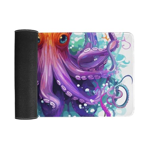Tapis de souris de jeu de grande taille pieuvre antidérapant lavable LED - 3
