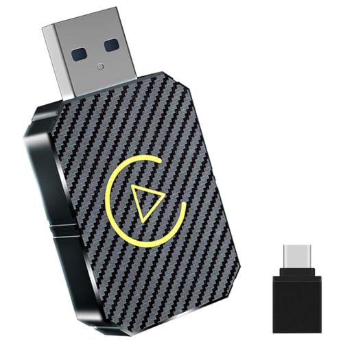 YiYunTE Adaptador Carplay Inalambrico, 2 en 1 Carplay Coche Convierte Cable a Inalámbrico, Plug & Play Car Play Inalámbrico, Mini USB Wireless CarPlay Adapter Compatible iOS 10+ y Coches a Desde 2016