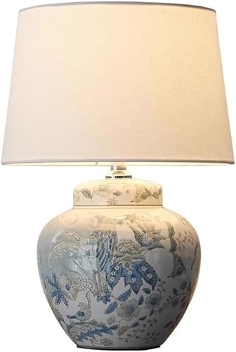 DFAEEKIYO Table Lamp Household Ceramic Living Room Creative Chinese Style Bedroom Bedside Desk Lamps