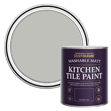 Rust-Oleum Grey water resistant Kitchen Tile Paint in Matt Finish - Flint 750ml