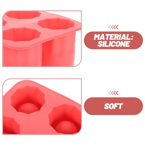 Molde para cubitos de hielo flexible de silicona roja miniatura 6