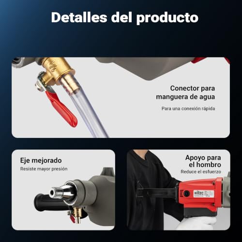 Miniatura 7 de Taladro De Diamante Extractora De Núcleos 2080w Hasta 110mm Perforadora Sacanúcleos