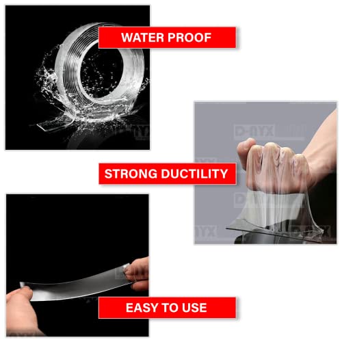 Tough Double Sided Mounting Tape Removable 1.18" X 118 Inches Clear Nano Double Sided Tape Heavy Duty, Multipurpose Tape Picture Hanging Strip Adhesive Poster Carpet Tape (1.18" X 9.85 Ft (1 Pack)) #TOP6