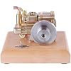 Engine Model Kit, Mini 4-Stroke Metal Engine Model with Wooden Base, Educational Physics Experiment STEM Toys for Adults Gifts