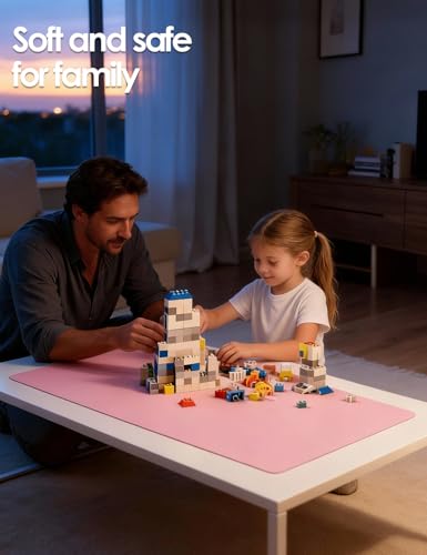 Image of YSAGi Leather Desk Pad Protector, Office Desk Mat, Large Mouse Pad, Non-Slip PU Leather Desk Blotter, Laptop Desk Pad, Waterproof Desk Writing Pad for Office and Home (35.4 inch x 17 inch, Light Pink)