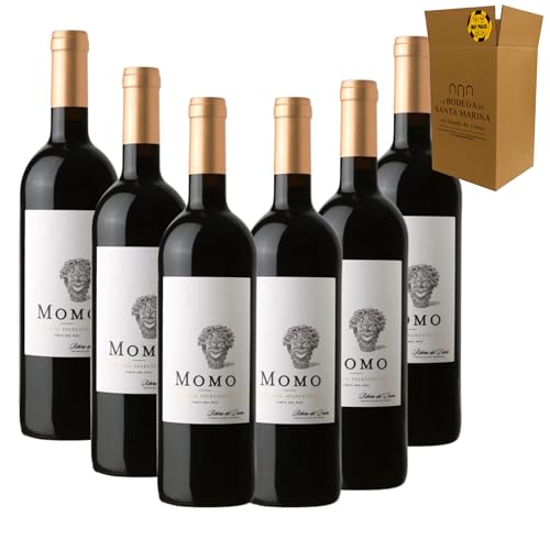 Sánchez Romate – Momo Crianza Ribera del Duero | Tinto Tempranillo‑Merlot‑Cab Sauv | 12 meses barrica francés y americano | Intensidad frutal | Equilibrado y estructurado - 6 Botellas 75cl