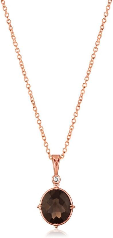 Le Vian 6 Carat Brown Smoky Quartz Oval Pendant Necklace for Wome...