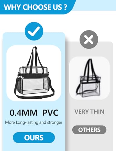 Paxiland 1912 Clear Bag For Stadium Events 12X6X12, Large Clear Tote Lunch Bag Stadium Approved thumb #3