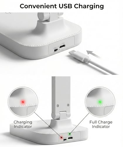 Image of SaleOn Rechargeable Study Table Lamp for Students with Mobile Holder, Touch Control, 3 Color Modes, Adjustable Brightness, LED Desk Lamp for Study, Office Work, Reading - 6 Month Warranty