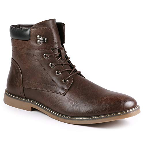 Metrocharm MC129 Men's Lace up Casual Fashion Ankle Oxford Boots (9, Brown)