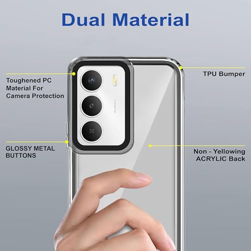 Image of amazon basics Back Case Cover for Realme C73 5G | Compatible for Realme C73 5G Back Cover | Case Cover with Camera Protection | (TPU + PC | Translucent Black)