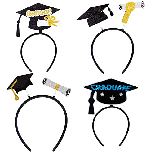 SeBneny 2023 Graduation Hat Headband Graduation Cap Hairpin Graduation Hair Accessories Graduation Party Dress Up Favor Graduation Photo Supplies Graduation Hat Graduation Cap 4pcs