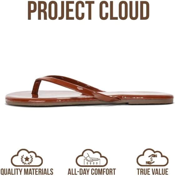 Project Cloud Flip Flops for Women Footwear- Lightweight and Memory Foam Insole Sandals for Women 2026 - Durable Non-Slip Beach Essentials Flats for Women Sandals (Foundations) thumbnail