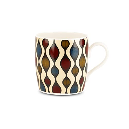 Image of Dandy Lines New Ray Abstract, Ceramic Coffee Mug Set, Pack of 4, Microwave & Dishwasher Safe, Great for Home Use & Gifting