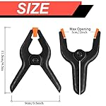 8 Pack Spring Clamps, 4.5inch Plastic Clips, Small Backdrop Clips, Clamps Heavy Duty, Spring Clips for Crafts, Backdrop Stand, Woodworking, Photography Studios (Black) - Image 2