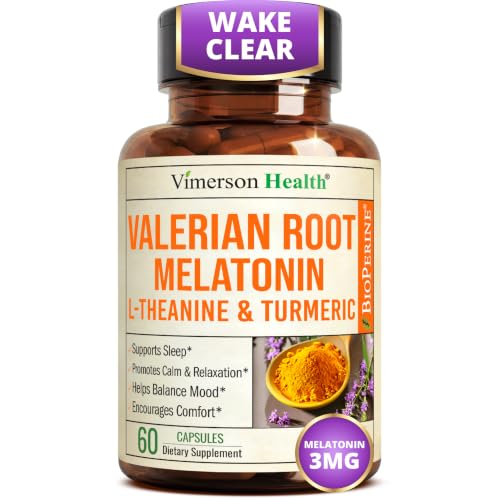 Vimerson Melatonin 3mg with valerian root and L-theanine capsules — a sleep-first alternative to turmeric
