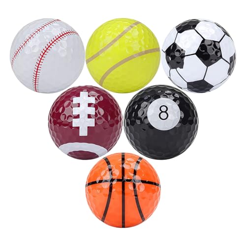 flintronic 6PCS Juego Bolas de Entrenamiento Set, Pelotas de Golf Portátiles para Practicar Deportes, Fun Sport Golf Balls, para Práctica para Entusiastas del Golf Color
